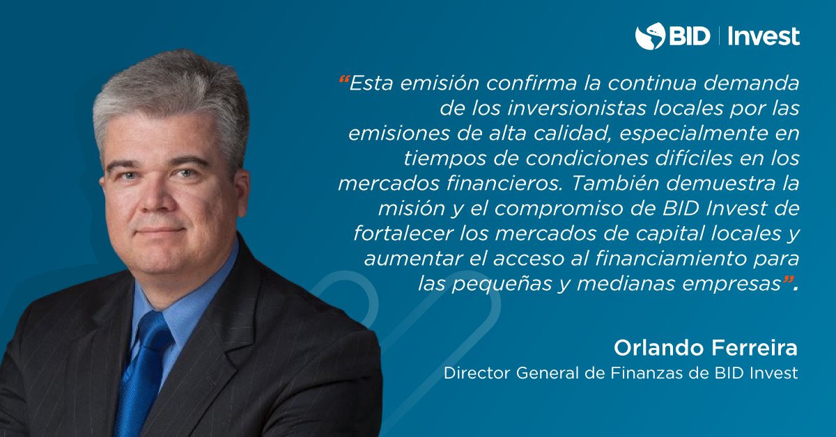 #BIDInvest emitió su cuarto bono denominado en guaraníes paraguayos, con el fin de financiar el acceso a préstamos de medio y largo plazo, en moneda local, a las pequeñas y medianas empresas de #Paraguay, a través de #Sudameris. Consulta más aquí: bit.ly/3QvtBQg
