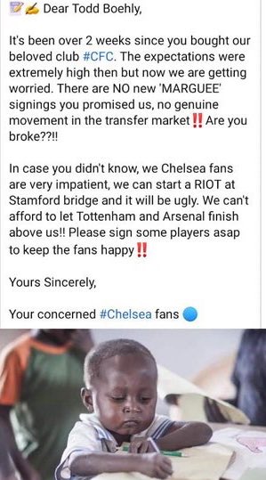 TheChelseaForum's tweet photo. Dear Todd Boehly 🤣 https://t.co/pvWSqmAG7I