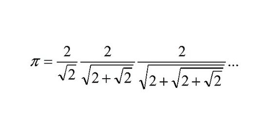 Cette surprenante égalité, connue sous le nom de formule de Viète, fut publiée par François Viète (1540-1603) en 1593 dans son ouvrage Variorum de rebus mathematicis responsorum.
[En savoir plus : fr.m.wikipedia.org/wiki/Formule_d…]