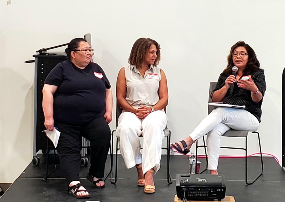 MCCD_MN's tweet photo. Happening Now! Hearing from Mikeya Griffen (Rondo CLT) and Monica Bravo (@WSCOnow) about examples of how cooperatives can build wealth and stabilize communities. Moderated by the incomparable Pakou Hang. #BuildingCommunityWealth https://t.co/f2pc4E33jz
