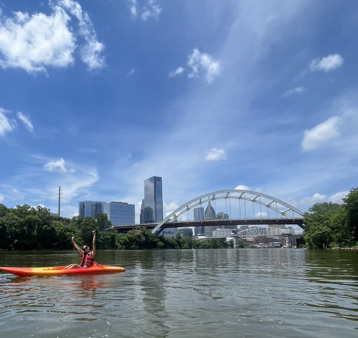 cumberlandkayak's tweet photo. No better way to see the Nashville skyline than from kayaking the river. Book your weekend activity today! {link in bio}
β’
β’
β’
#kayak #nashville #tennessee #kayaking #outdoors #ckallday #cumberlandkayak #adventure #tours #jacksonkayak #skyline #paddle #yakcity https://t.co/97hLulElT0