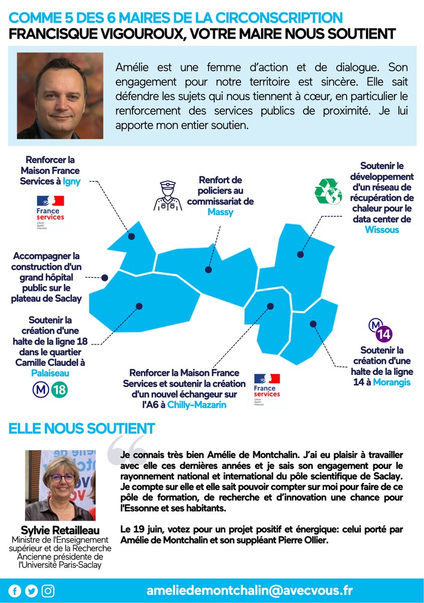À #Igny, votre maire me soutient car j'agis depuis 5 ans à ses côtés et que je présente aujourd'hui un projet crédible.

Parmi nos priorités pour Igny :

🏥 Continuer à soutenir la médecine de proximité.

👮‍♂️Renforcer le nombre de policiers  pour mettre fin aux rodéos sauvages.