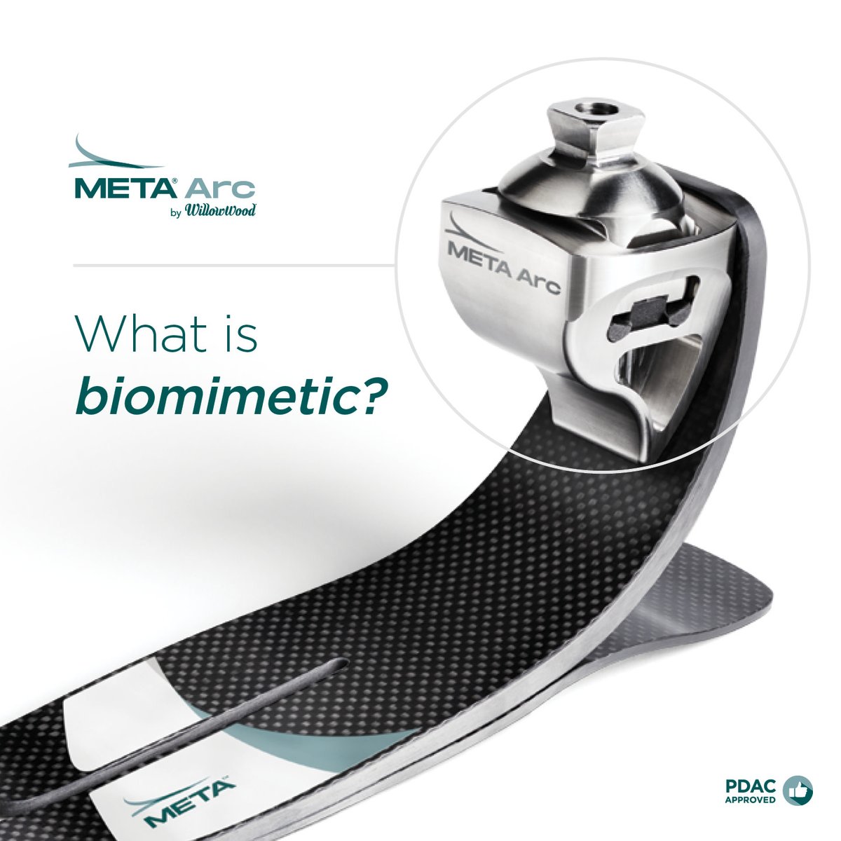The META Arc is the first ankle engineered to closely mimic the anatomical ankle, resulting in the most natural feeling prosthetic ever. See META Arc in action at rb.gy/9r8hef