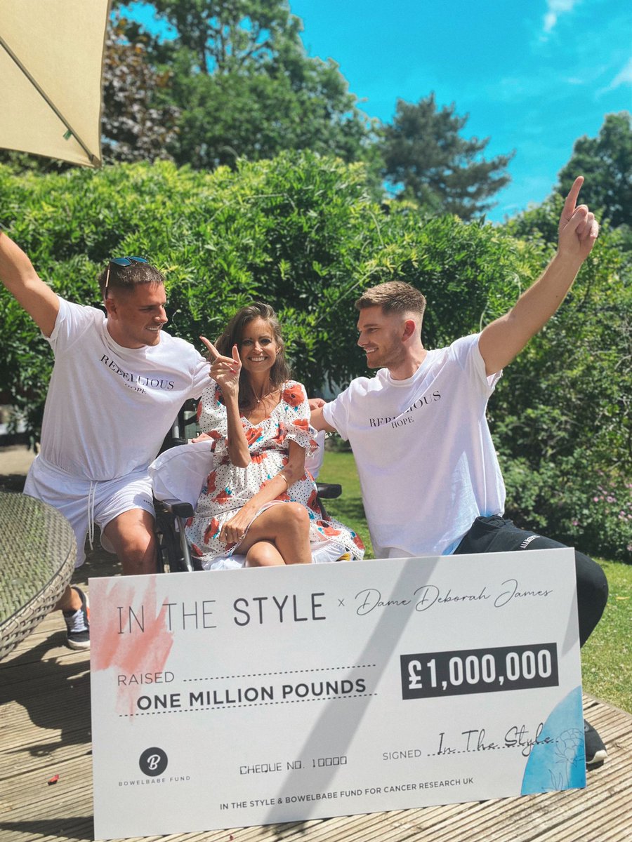 In The Style (@inthestyleUK) on Twitter photo 2022-06-17 18:00:26 WE DID IT! 💫 ONE MILLION POUNDS💫 We are so incredibly proud to announce we have now hit over £1,000,000 raised for @BowelbabeF for Cancer Research UK through the sale of our Dame Deborah ‘Rebellious Hope’ T-shirts...Head to our Instagram to read more! 🤍 WE DID IT! 💫 ONE MILLION POUNDS💫 We are so incredibly proud to announce we have now hit over £1,000,000 raised for @BowelbabeF for Cancer Research UK through the sale of our Dame Deborah ‘Rebellious Hope’ T-shirts...Head to our Instagram to read more! 🤍