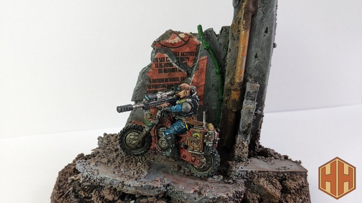 HobbyHiveUK's tweet photo. #finishedfriday
A sniper looks out over the ruins of her previous oppressor's city and lines up a shot. Knowing that the star children are coming to accept her into their embrace!
#diorama #miniatures #miniaturepainting #warhammer #warhammer40k #gsc #warhammercommunity https://t.co/yZvYzNJuMW