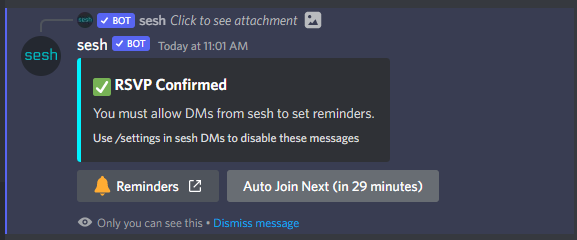 seshfyi's tweet photo. hot new sesh update out today! we've added Discord native event mirroring and a new option to maintain your RSVP through repeat events https://t.co/HiaHRXFs4S