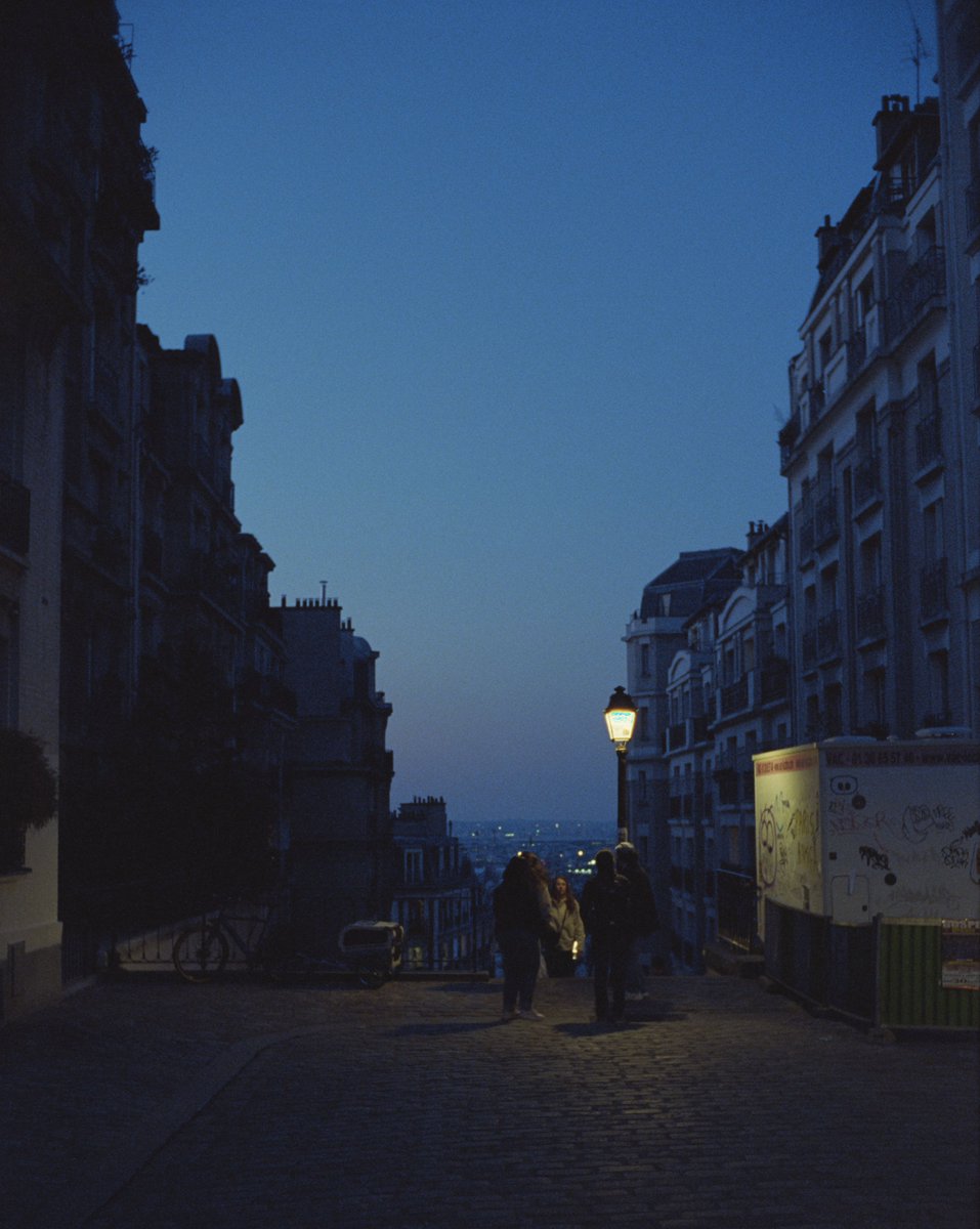 blue hour in Paris shot on film