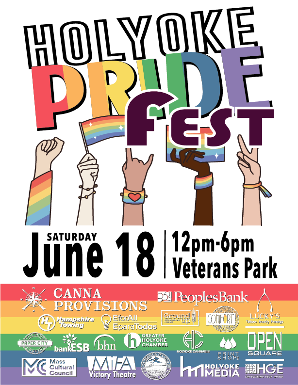 Looking forward to Holyoke Pride Fest tomorrow at Veterans Park! 

Hope to see some of you there.