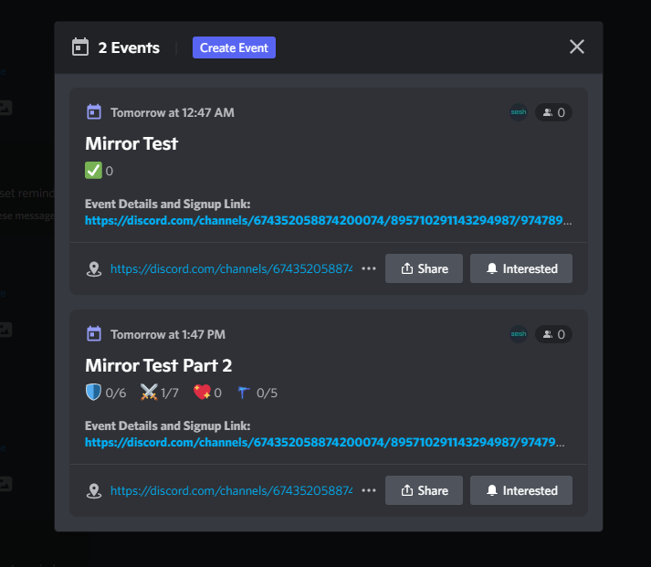 seshfyi's tweet photo. hot new sesh update out today! we've added Discord native event mirroring and a new option to maintain your RSVP through repeat events https://t.co/HiaHRXFs4S