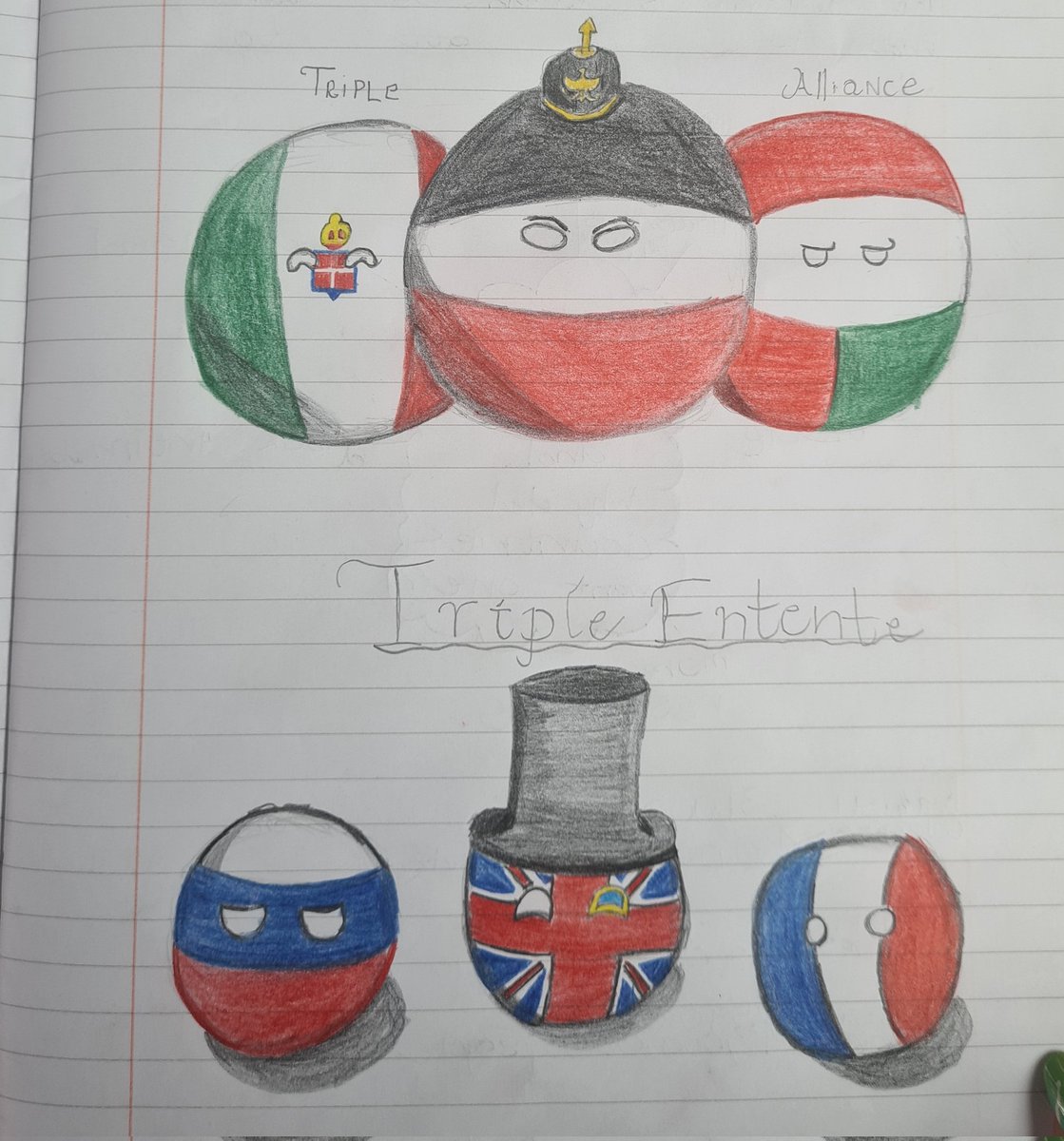 HuntersHistory_'s tweet photo. Impressive Flag heads representing the Triple Alliance and Triple Entente from our S3 Historians learning about the causes of WW1.@DHSCitizenship @DunfermlineHS #History #WW1 #CausesOfWar #BGE #edutwitter https://t.co/Wa515eVwiO