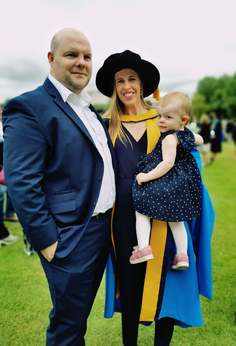 NikkiWalshe's tweet photo. Can't believe its graduation day! Such a big year -  the arrival of Miss Caoimhe Barry, &amp; finishing my PhD, all during a pandemic. Thanks so much to my family, colleagues &amp; collaborators. Such a special day! 

@mulcayforbes @AnthonyBarry12 @ucdvetmed @MichelleWalshe4 https://t.co/p0Fobx9ALU