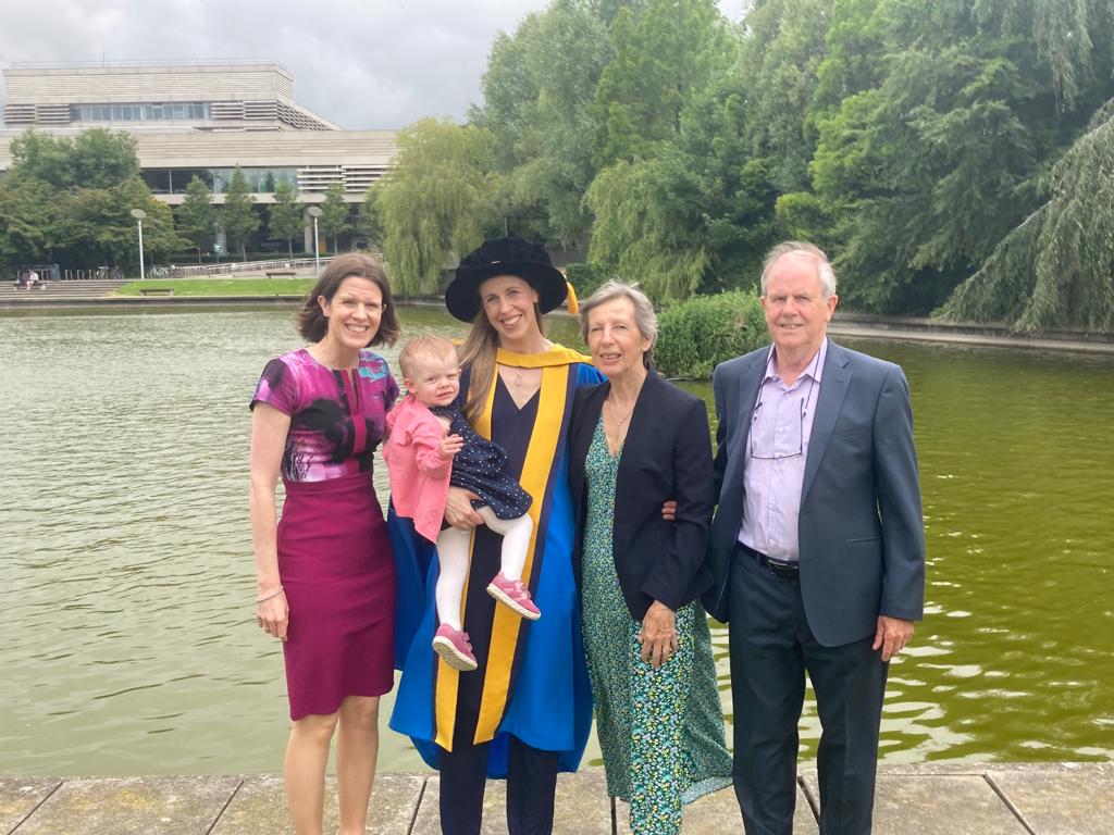 NikkiWalshe's tweet photo. Can't believe its graduation day! Such a big year -  the arrival of Miss Caoimhe Barry, &amp; finishing my PhD, all during a pandemic. Thanks so much to my family, colleagues &amp; collaborators. Such a special day! 

@mulcayforbes @AnthonyBarry12 @ucdvetmed @MichelleWalshe4 https://t.co/p0Fobx9ALU