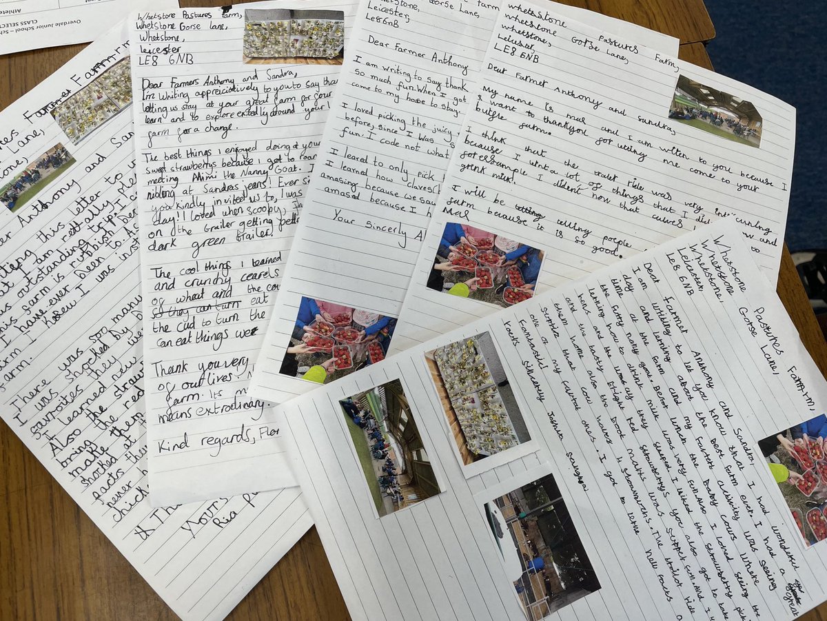3D have written some amazing thank you letters to farmers Sandra &amp; Anthony Herbert following a trip to Whetstone Pastures farm. Writing for a purpose👍🏻