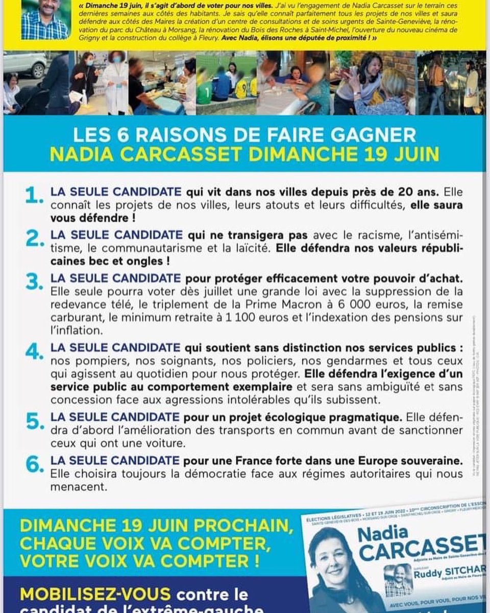 NadCarcasset_91's tweet image. 🕛 Fin de la campagne ce soir à minuit ! 🗳🇫🇷

Dimanche, pas une voix ne doit manquer pour :

✅ Une députée de terrain
✅ Soutenir vos projets locaux
✅ Vos transports du quotidien
✅ Lutter contre la désertification médical
✅ L’éducation de nos enfants

#circo9110 #AvecNadia