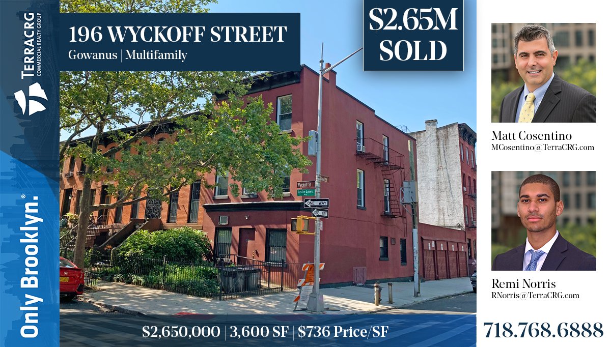 TerraCRG's tweet photo. Congrats to Matthew Cosentino, @cosentinobkny, and Rémi de Souza Norris, @remicre2, on their $2.65M Sale in Gowanus.
•
•
•
•
•
#onlybrooklyn #multifamily #multifamilyinvesting #multifamilyinvestment #gowanus #brooklyn #realestate #broker #commercialrealestate #cre https://t.co/P3q5gbIMe3
