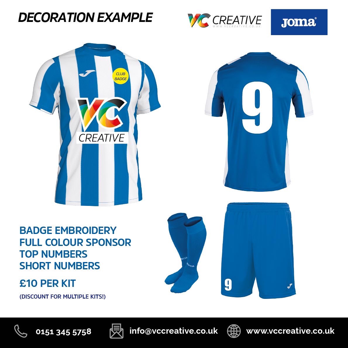 Official Joma Inter Stripped Kits from £22.95!

We are open tomorrow 10.30am - 3pm for all your kit wear. All sizes and samples in store. 

VC Creative. 66 Sonning Ave. Litherland. L21 9JZ. T. 0152 345 5758