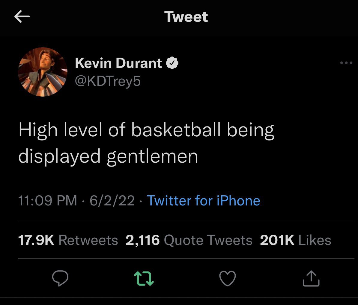 DrGuru_'s tweet image. Kevin Durant tweeted that during the Warriors’ Game 1 loss. 

Draymond Green responded after the Warriors won the title 🍿