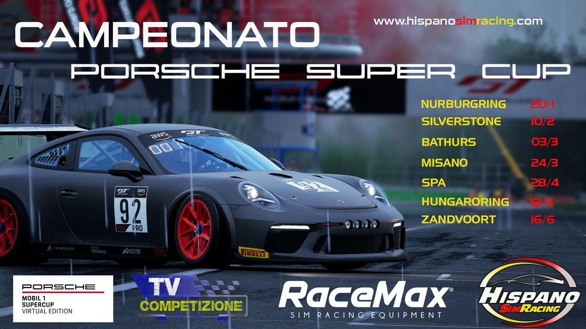 AssettoH's tweet image. Buenas tardes anoche concluyo el campeonato PORSCHE SUPER CUP y ante todo dar las gracias a todos los que hemos formado el campeonato y hemos aguantado hasta el final.
Enhorabuena a los ganadores y a @Jokers_eTeam
🥇 Diego Monterrubio
🥈 Dani Gala
🥉 Manuel Bugarin.