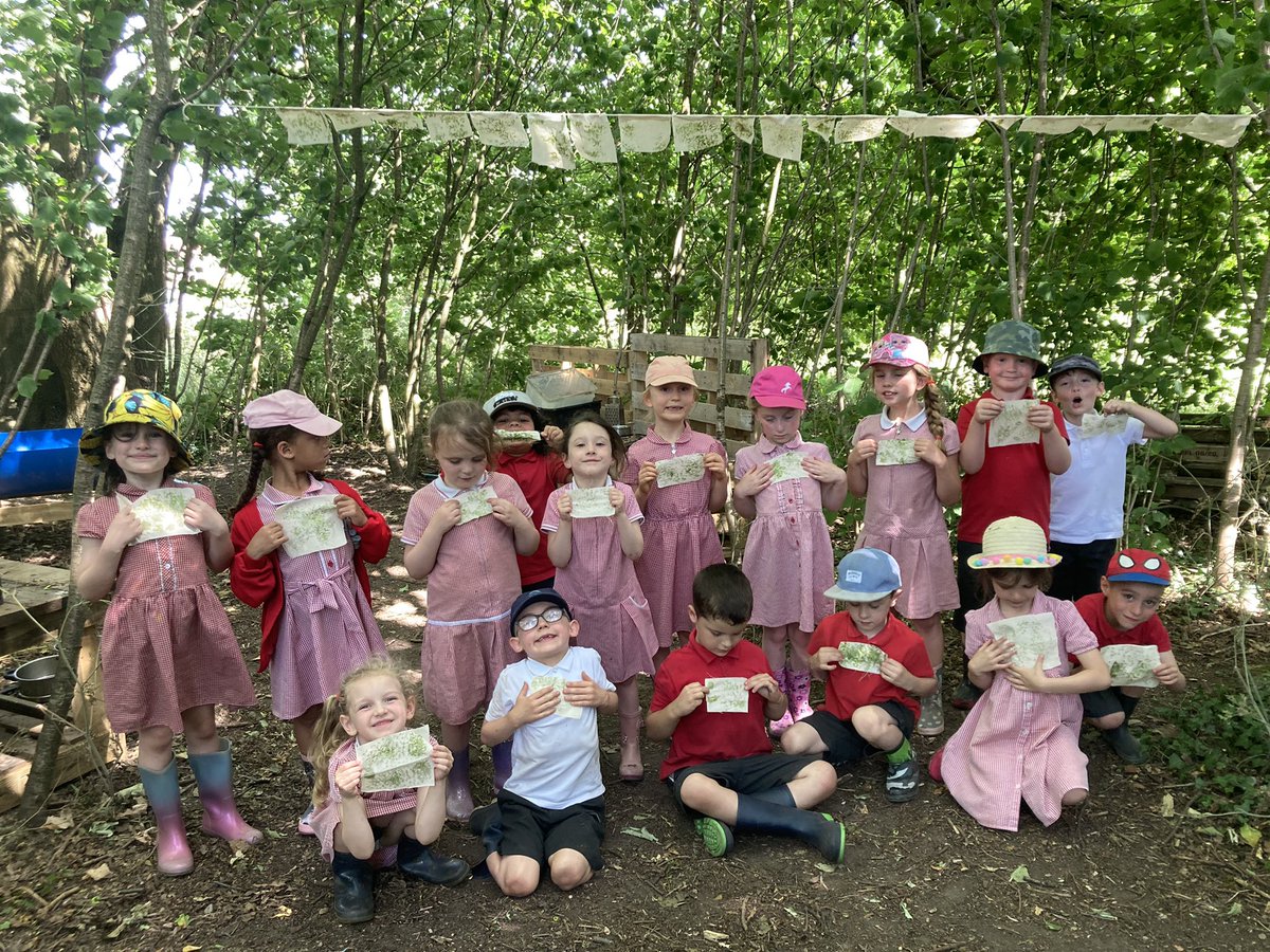 <a href="/HMC_School/">High Meadow Community School</a> Year 1 staying safe in the shade by leaf printing to create our unique #forestschool bunting!!! #outdoorlearning #art #Creative #nature