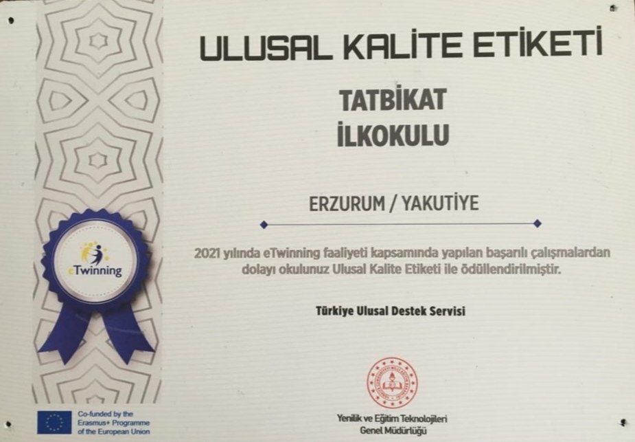 Nidaakc2's tweet photo. Tatbikat İlkokulu olarak Ulusal Kalite Etiketi tabelamızı aldık .👏👏👏
@skaygusuz @chnkvnc @Erzurum_Mem @TurkiyeTwinning @eTwinningEurope @tatbikatilkokul https://t.co/axn7D6WTTB