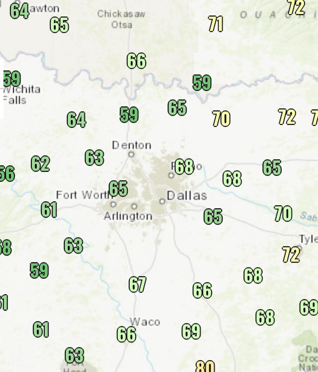 PWXDallas's tweet photo. Because of the drier air in place, there isn't as much of a heat index. However, temperatures are still very warm, currently in the upper 90's. Dew points are a bit lower than yesterday, however they are still in the mid to upper 60's. Stay cool out there! 1:25pm #dfwwx https://t.co/4g3ZFW4EwP