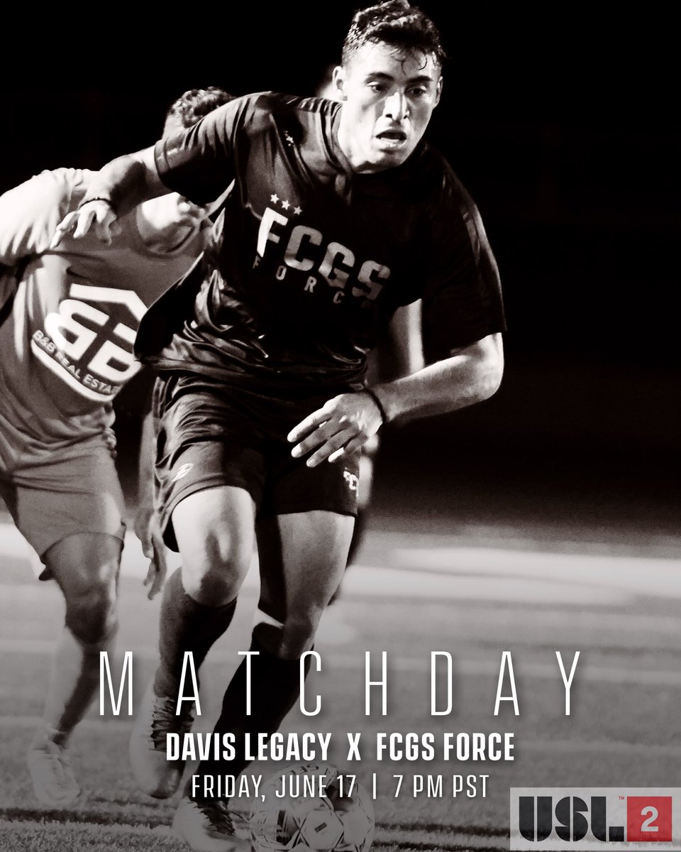M A T C H D A Y !
🆚 Davis Legacy
⌚️ June 17 | 7pm PST
🏟 Davis Legacy Stadium
📺 Eleven Sports - bit.ly/3xDEsyY

#WeAreTheForce #usl2 #DLFCGSF