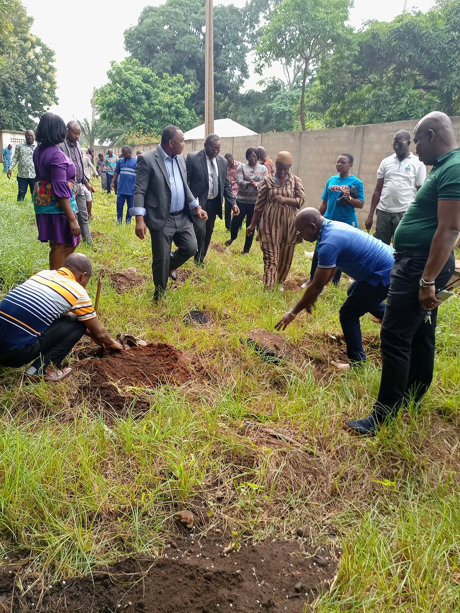 laTdE_SA's tweet photo. Journée nationale de l'arbre : la #TdE a lancé sa campagne de reboisement ce jeudi 16 juin à Cacavelli. Plus de 500 plants ont été mis à terre sous la conduite de son DG @GbatiWake. Elle se poursuivra dans les agences afin d’atteindre l’objectif de 1000 plants à Lomé pour 2022. https://t.co/czMCR2icMf