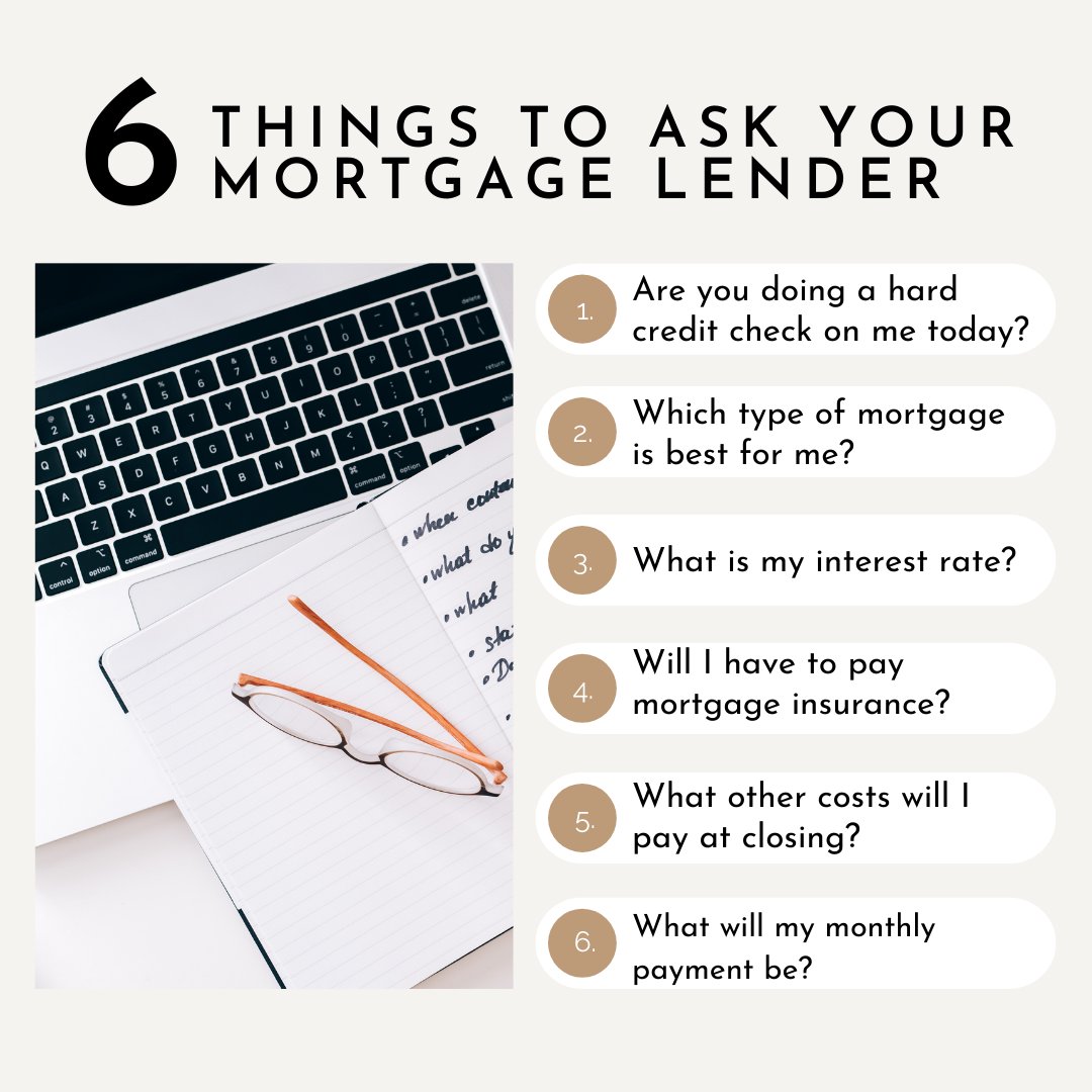 BreRinkema's tweet photo. When you are speaking with a mortgage lender, it's okay to ask questions! This has to do with the biggest purchase of your life, so you want to make sure you understand interest rates, different types of mortgages, costs, monthly payments, and more. https://t.co/r6lIbZmYkY