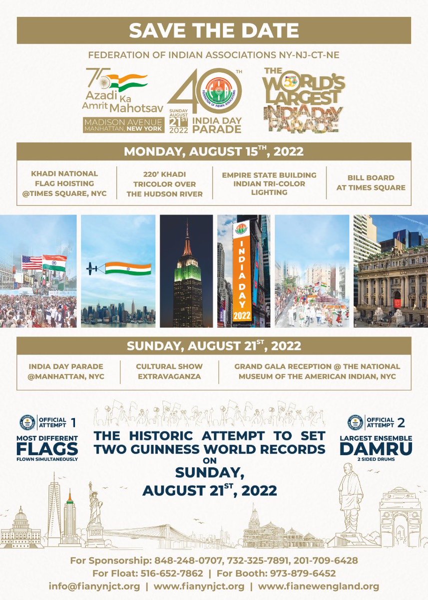 yadavalok's tweet photo. World Largest India Day Parade outside India ⁦@FIANYNJCTNE⁩ so many excitement 😊😊 https://t.co/nMDry59jQU