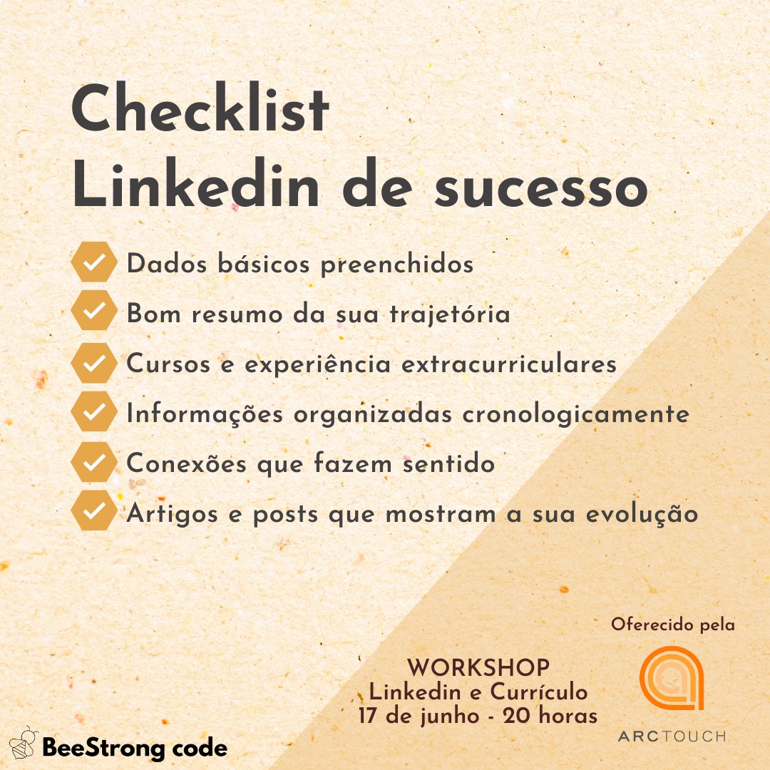BeeStrongCode's tweet photo. Hey Bee ! 🐝

Estou passando para lembrar que o nosso workshop é HOJE! Ás 20 horas, com a nossa parceira @ArcTouch! https://t.co/ROcLoJ2HgB