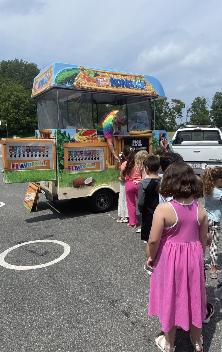 Cooling off at Cold Spring Elementary with the Kona Ice Truck! Thank you Cold Spring PTA for the delicious ice treat on a hot day!