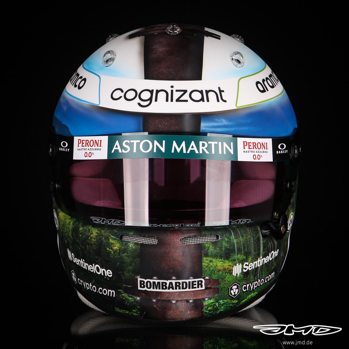 SkySportsF1's tweet photo. Sebastian Vettel's new helmet for the Canadian Grand Prix 🇨🇦

Another quality design from JMD 👏 https://t.co/uRn25JGsH4