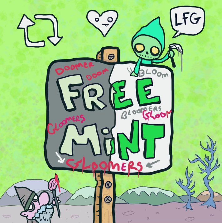 @GloomersNFT hit 10.5 k yesterday.  No bots a pure project made purely with love.  Any interaction with this will be considered for WL for a FREE MINT! 
#NFTartists #freemintNFT