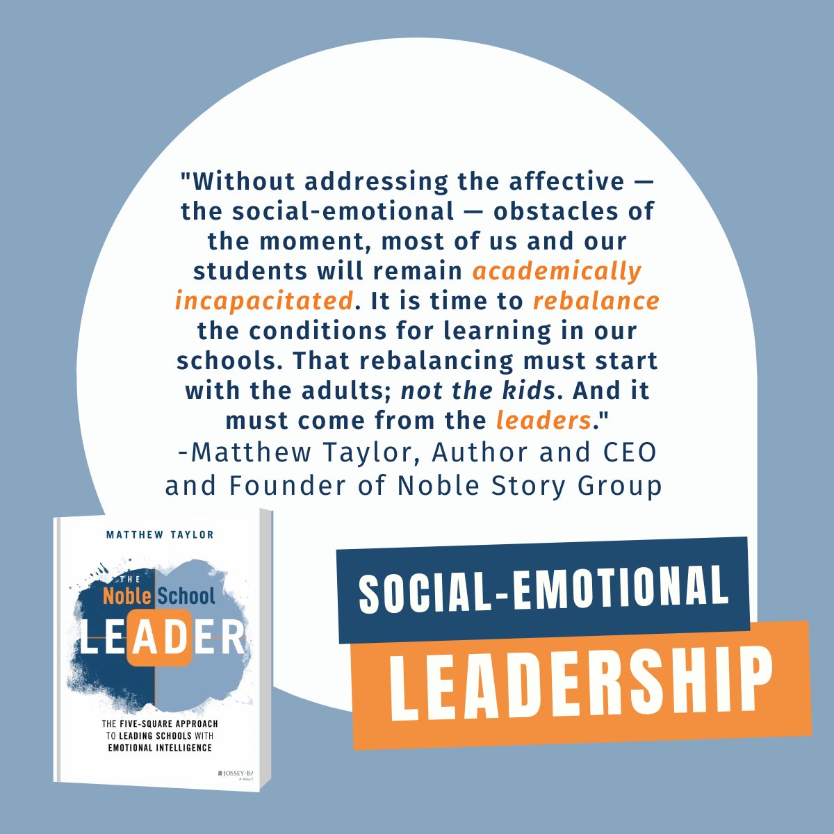 Learn more about how we can improve the leadership in our schools in our founder and CEO Matthew Taylor's book: The Noble School Leader: The Five-Square Approach to Leading Schools with Emotional Intelligence
amazon.com/Noble-School-L…