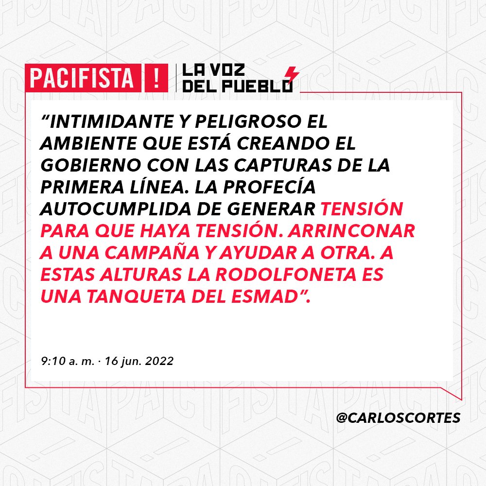 #LaVozDelPueblo | "La profecía autocumplida de generar tensión para que haya tensión" <a href="/CarlosCortes/">Carlos Cortés</a>