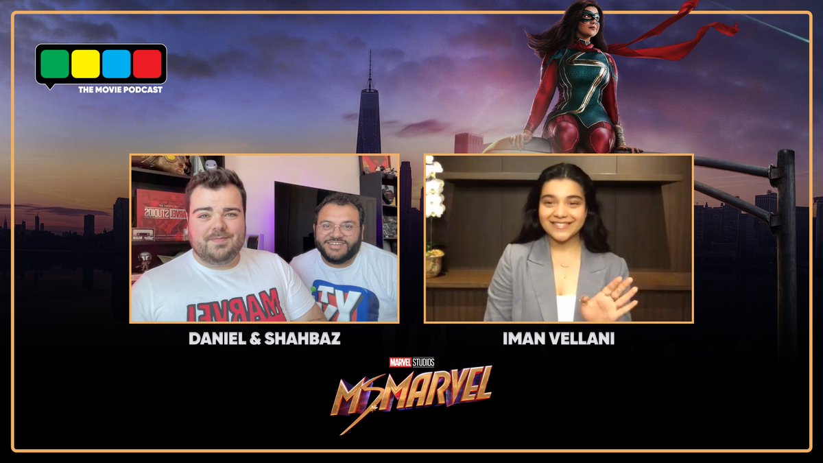 TheMoviePodcast's tweet photo. MONDAY on #TheMoviePodcast, we’re joined by KAMALA KHAN herself IMAN VELLANI!

Listen on all podcast feeds and watch on YouTube. DON’T MISS IT! 

➡️ https://t.co/TG3QH7vr7f

#MsMarvel #KamalaKhan https://t.co/VJLieQgQik