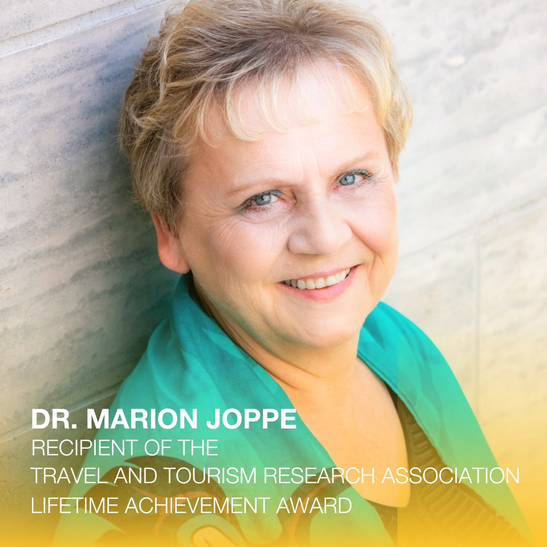 Congratulations to Dr. Marion Joppe! 
Recipient of TTRA's Lifetime Achievement Award for her significant contributions to tourism research. #HFTMProud #LangBusiness #UofG