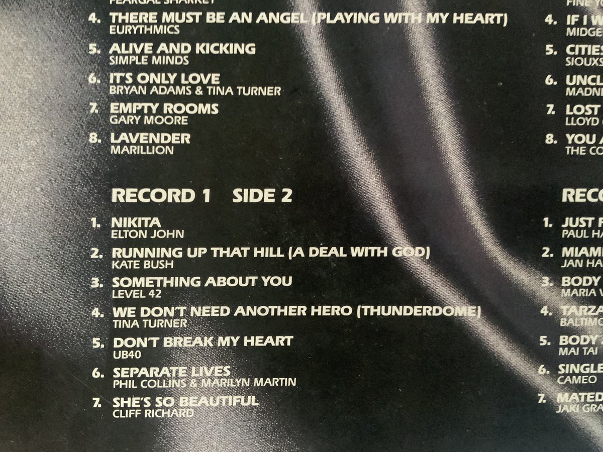 Teeman27's tweet photo. Now that’s what i call something weird! This LP has been in my loft for close on 30 years, brought out today just to reminisce, then i notice record 1 side 2, song 2!, and just seen what’s no.1 in the charts. #KateBush #now6 https://t.co/3rLu3OHOmM
