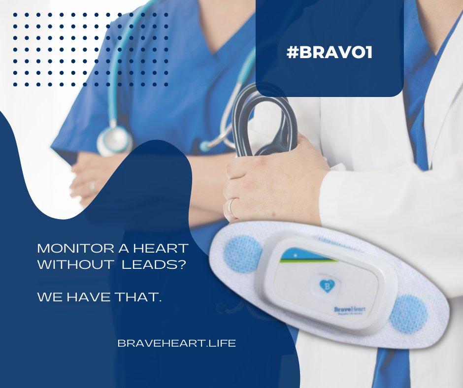 BraveHeartTech's tweet photo. Monitor a heart without the hassle of leads? We have the technology and we're developing ways to make it widespread. Visit https://t.co/WXAjLi6Nax to discover more about the #Bravo1 patch from BraveHeart Wireless.

#braveheartwireless #braveheart #remotepatientmonitoring https://t.co/ZcNyDs6raI