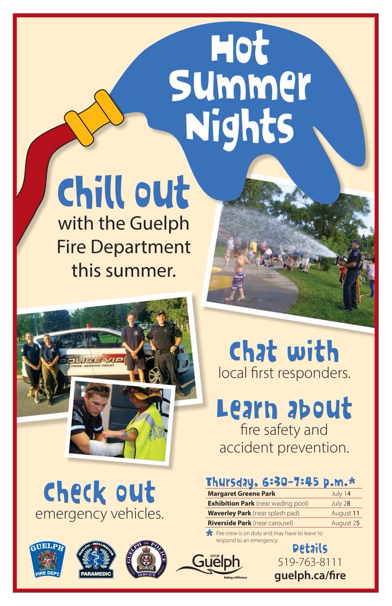West Village Co-op (@guelphvillage) on Twitter photo Hot Summer Nights <a href="/GuelphFire/">Guelph Fire Department</a> <a href="/GuelphPolice/">Guelph Police Service</a> <a href="/GWParamedic/">GWPS</a> is back! c'mon out July 14th 6:30pm Margaret Greene Park for some cool fun! <a href="/stpetersaints/">St. Peter Catholic School, Guelph</a> <a href="/FalconFeat/">St. Francis</a> <a href="/stjosephguelph/">St. Joseph Knights</a> <a href="/paisleyroadps/">@PaisleyRoadPS</a> <a href="/TaylorEvansPS/">Taylor Evans PS</a> <a href="/GatewayDrivePS/">GatewayDrivePS</a> <a href="/MitchellWoodsPS/">Mitchell Woods PS</a> <a href="/WestwoodUGDSB/">Westwood PS</a>
#WestSideStories Hot Summer Nights <a href="/GuelphFire/">Guelph Fire Department</a> <a href="/GuelphPolice/">Guelph Police Service</a> <a href="/GWParamedic/">GWPS</a> is back! c'mon out July 14th 6:30pm Margaret Greene Park for some cool fun! <a href="/stpetersaints/">St. Peter Catholic School, Guelph</a> <a href="/FalconFeat/">St. Francis</a> <a href="/stjosephguelph/">St. Joseph Knights</a> <a href="/paisleyroadps/">@PaisleyRoadPS</a> <a href="/TaylorEvansPS/">Taylor Evans PS</a> <a href="/GatewayDrivePS/">GatewayDrivePS</a> <a href="/MitchellWoodsPS/">Mitchell Woods PS</a> <a href="/WestwoodUGDSB/">Westwood PS</a>
#WestSideStories