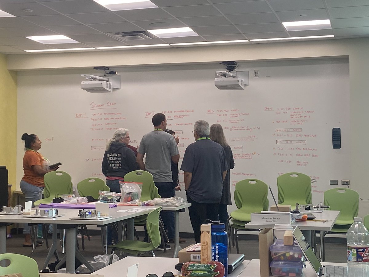 quantumforall's tweet photo. Teachers planning for the next #QfAKaty student camp. Looking forward to a great week! #quantumed https://t.co/LFNakUdsQr