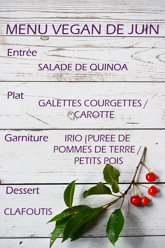 francevege's tweet photo. Si vous ne l'avez pas encore vu, le menu du mois de juin est en ligne! https://t.co/GHqfZksk88 ;) #vegan #menuvegan https://t.co/9MIz7Sh0Qm