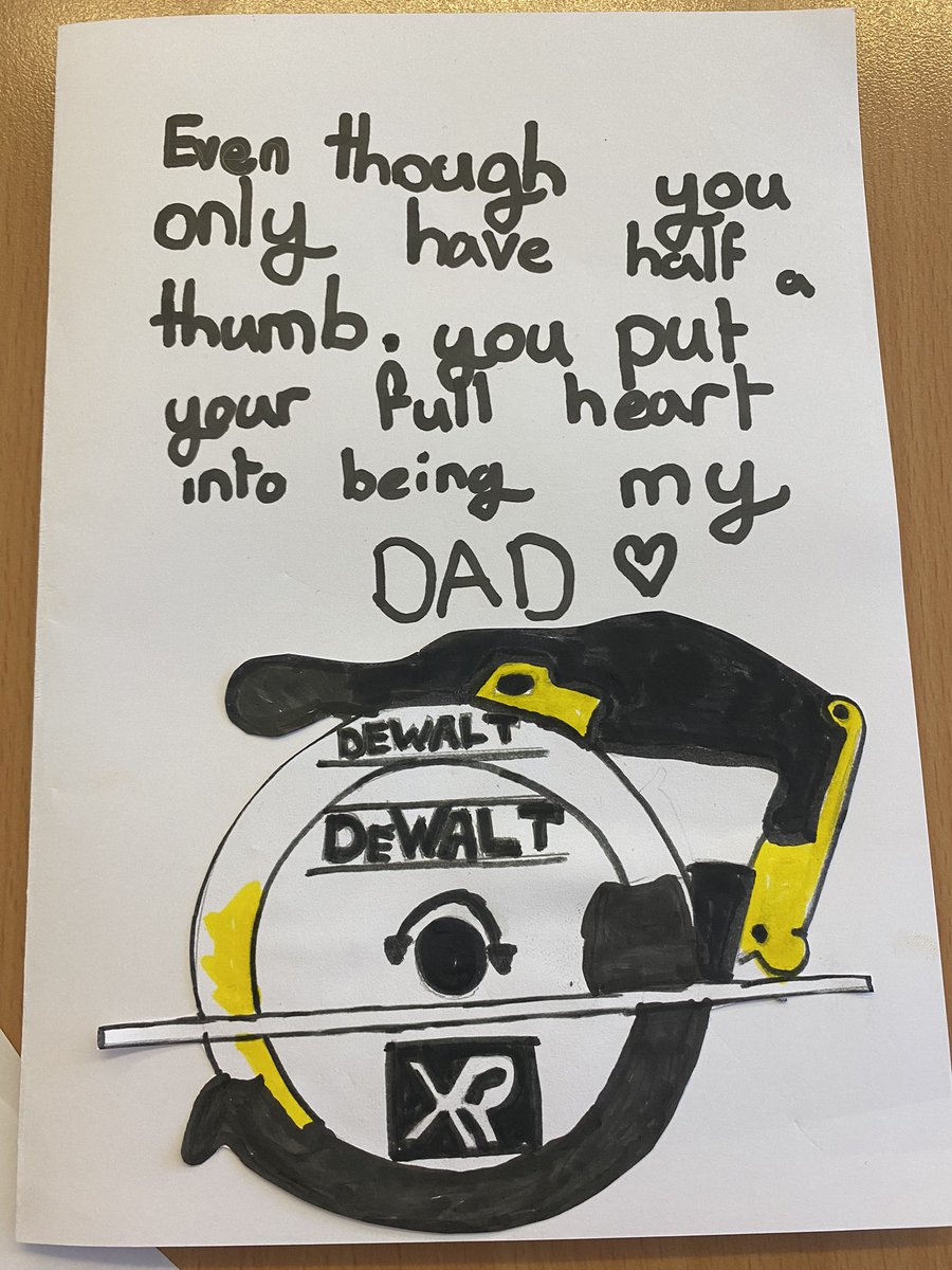 today I drew a Skill Saw for one of my students to put on his punny Father’s Day card, never a boring day in SEMH!