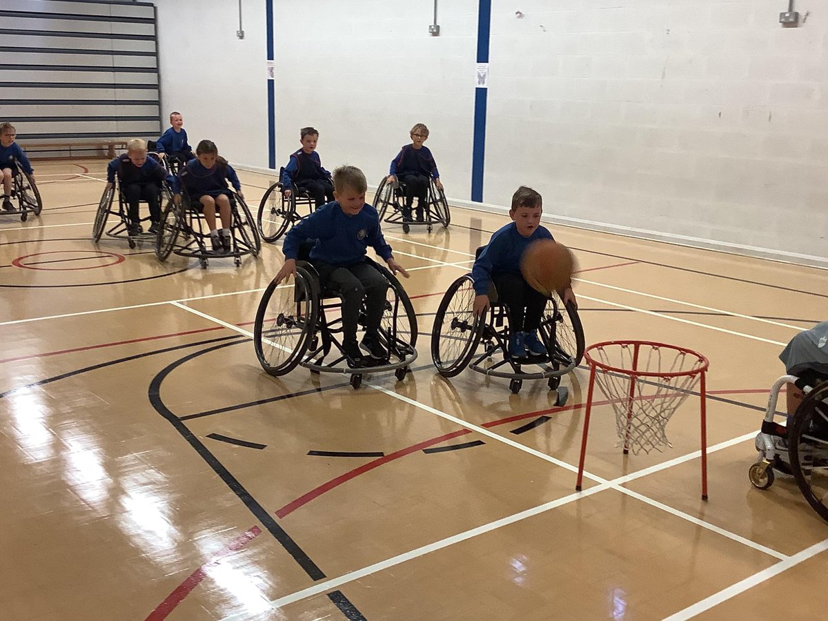 DeanCESchool's tweet photo. Year 2, 3 and 4 had the most amazing time experiencing wheelchair basketball. The children not only enjoyed the game but listening to ex GB player Nat Pattinson talk about his disability and working hard to achieve his goals @BritWheelBBall #inclusion #learningnewskills https://t.co/7JZDYtZudx