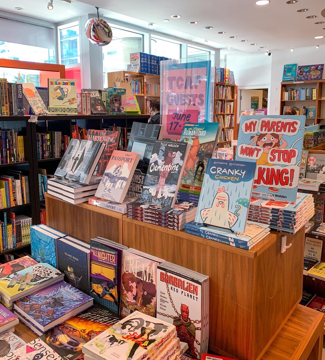 KathBatt's tweet photo. Hello TCAF! Come say hello to Cranky Chicken and I at the Toronto Reference Library over the next few days.

@TorontoComics #tcaf #tcaf20 @SimonTeenCA @torontolibrary https://t.co/LiuVld5AOq