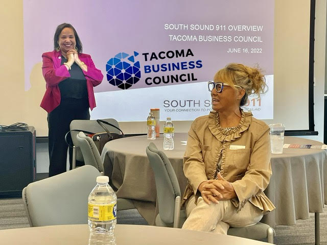 TBCouncil's tweet photo. Mayor Woodards, to help get answers to some of our member's most burning questions, thank you for setting up the meeting between TBC and @SouthSound911 To SS911's Deborah Grady, Diana and Kim,  thanks for hosting us. #tacomabusinesscouncil #SS911 #911dispatch #wearetacoma #help https://t.co/TbPADCKXY5