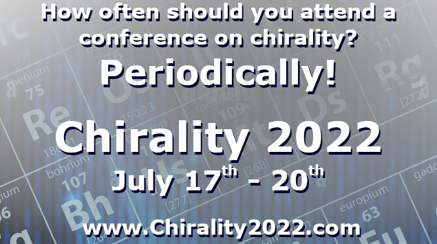 chirality2022's tweet photo. Join us for Chirality 2022 in Chicago July 17th - 20th. Amazing speakers include Nobel Laureates Sir Fraser Stoddart &amp; Sir David MacMillan! Check the website for the updated schedule &amp; book your discounted hotel room by June 27th. #chirality https://t.co/axNGigVZEy