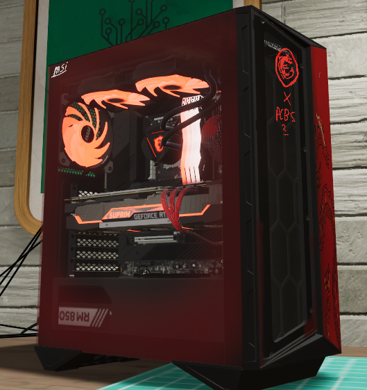KibiDoesArt's tweet photo. #MSIXPCBS2 MSI themed PC with a custom paint job :) https://t.co/TI0GBVnxYX