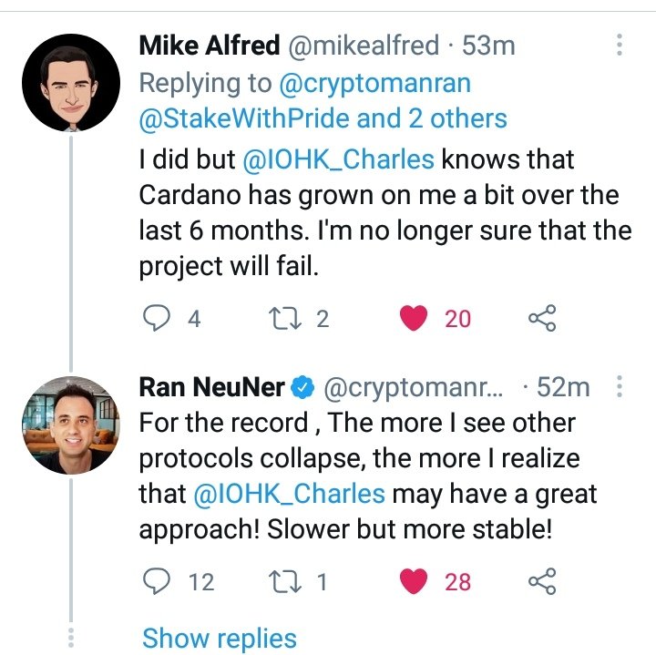 #Cardano needs new haters. The old haters are starting to become fans.