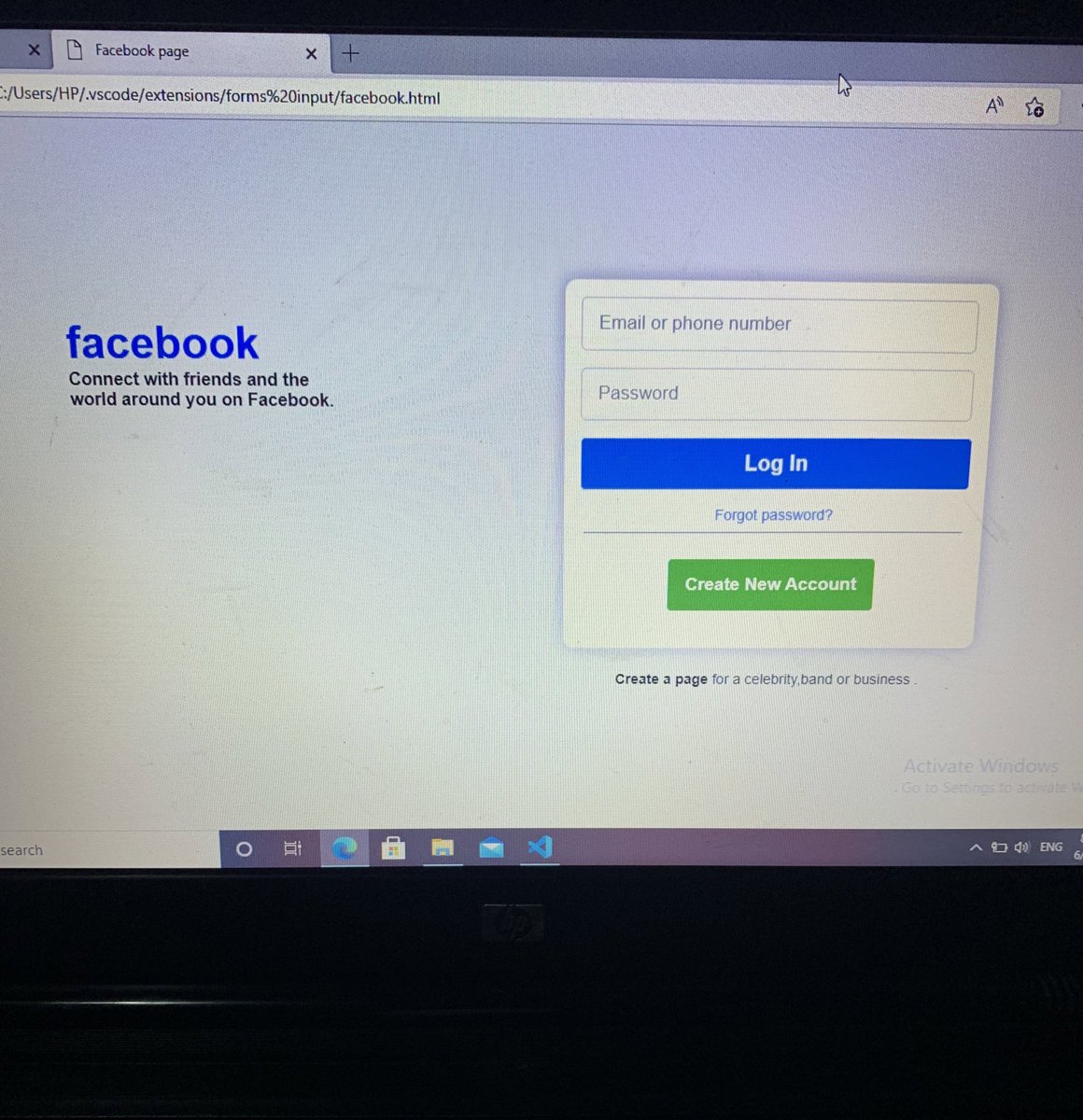 Tiaraoluwa__'s tweet photo. I built a Facebook log in page with Html and Css. 
Hope I tried?🌚 https://t.co/P8qVgXZ46B